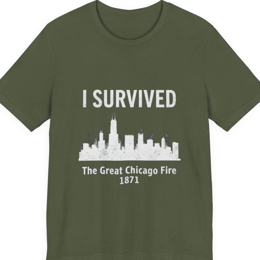 I Survived The Great Chicago Premium Tee - Military Green front