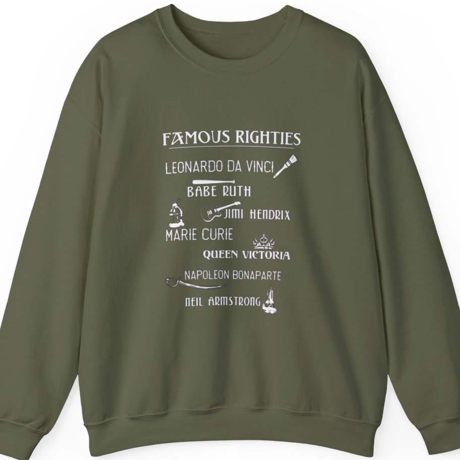 Famous Righties Sweatshirt - Military Green front