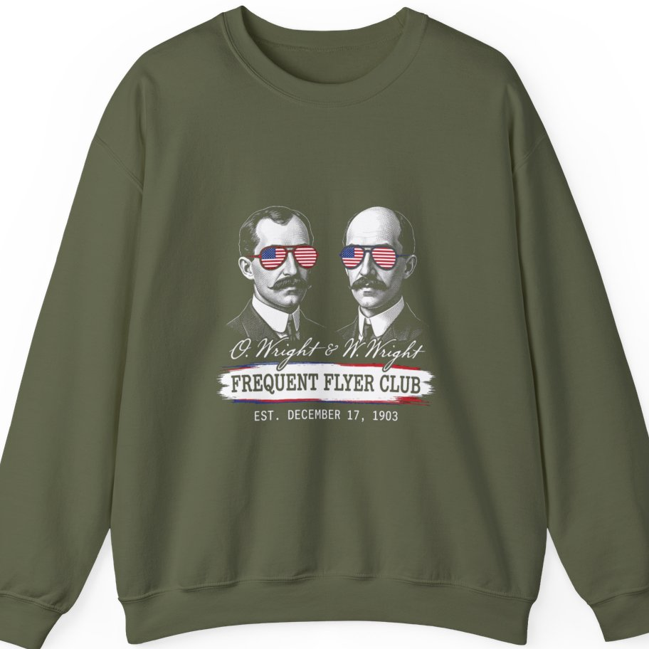 Wright Brothers Frequent Flyer T-Shirt - Military Green front