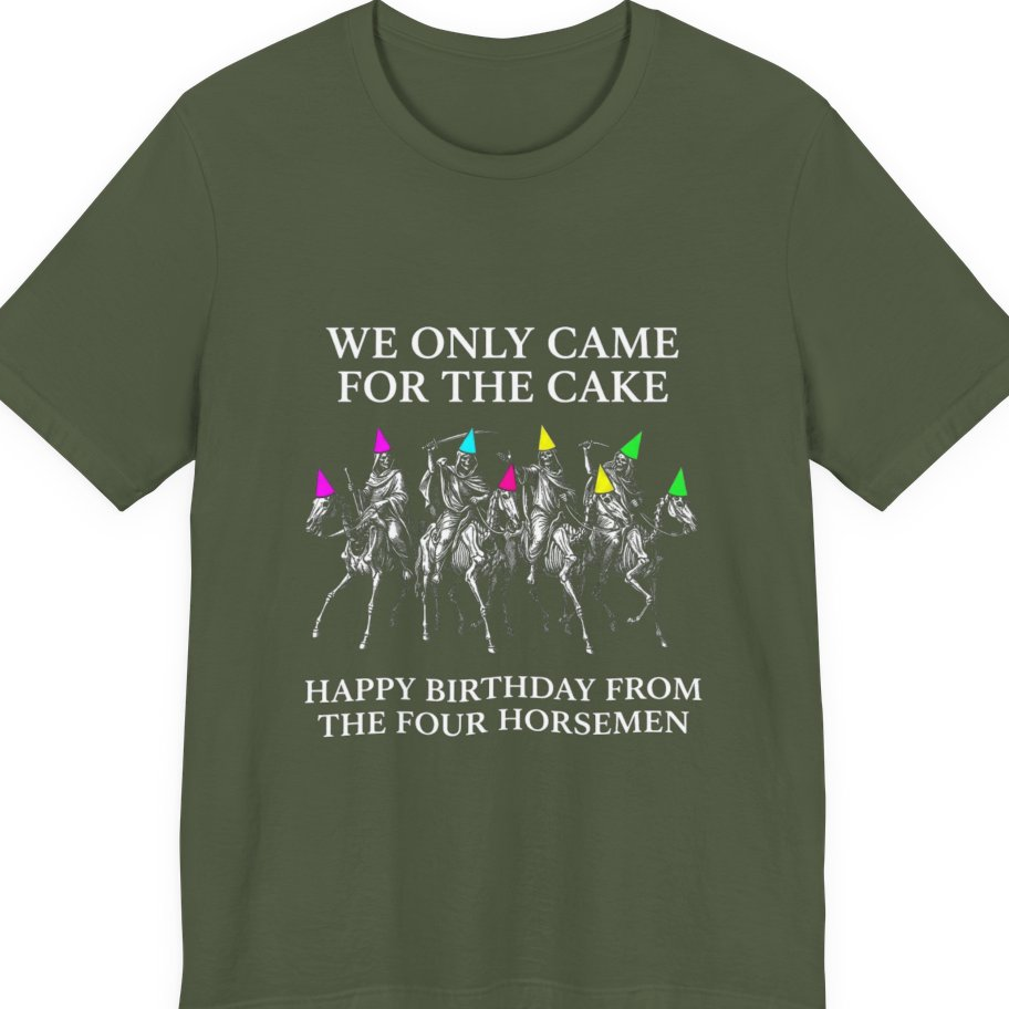 Four Horsemen Birthday Party Premium Tee - Military Green front