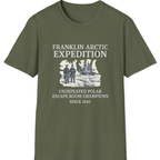 Franklin Arctic Expedition Escape Room T-Shirt - Military Green front