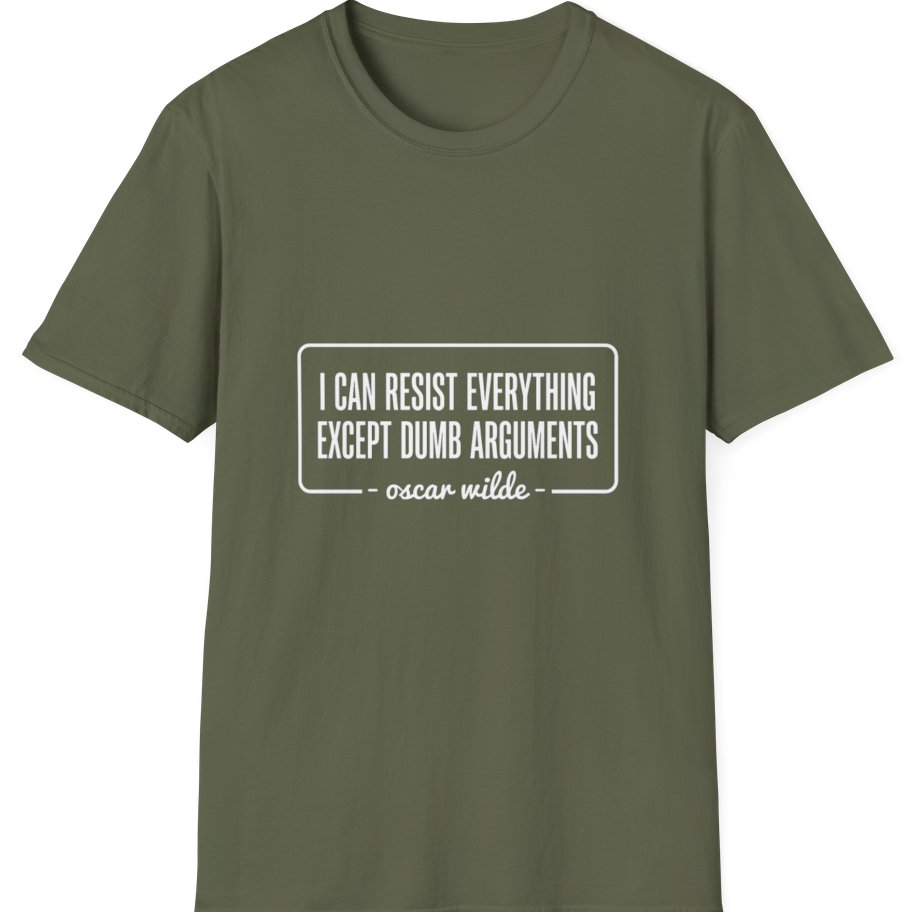 Oscar Wilde Quote T-Shirt - Military Green front
