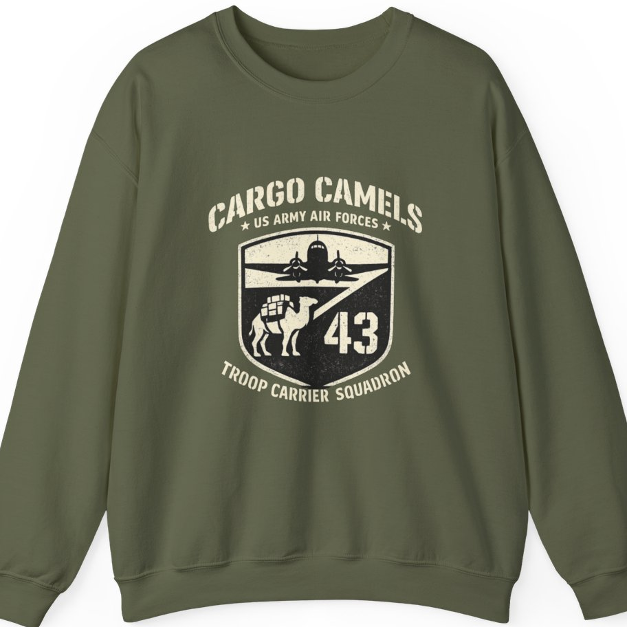 Cargo Camels WWII Usaaf Troop Sweatshirt - Military Green front