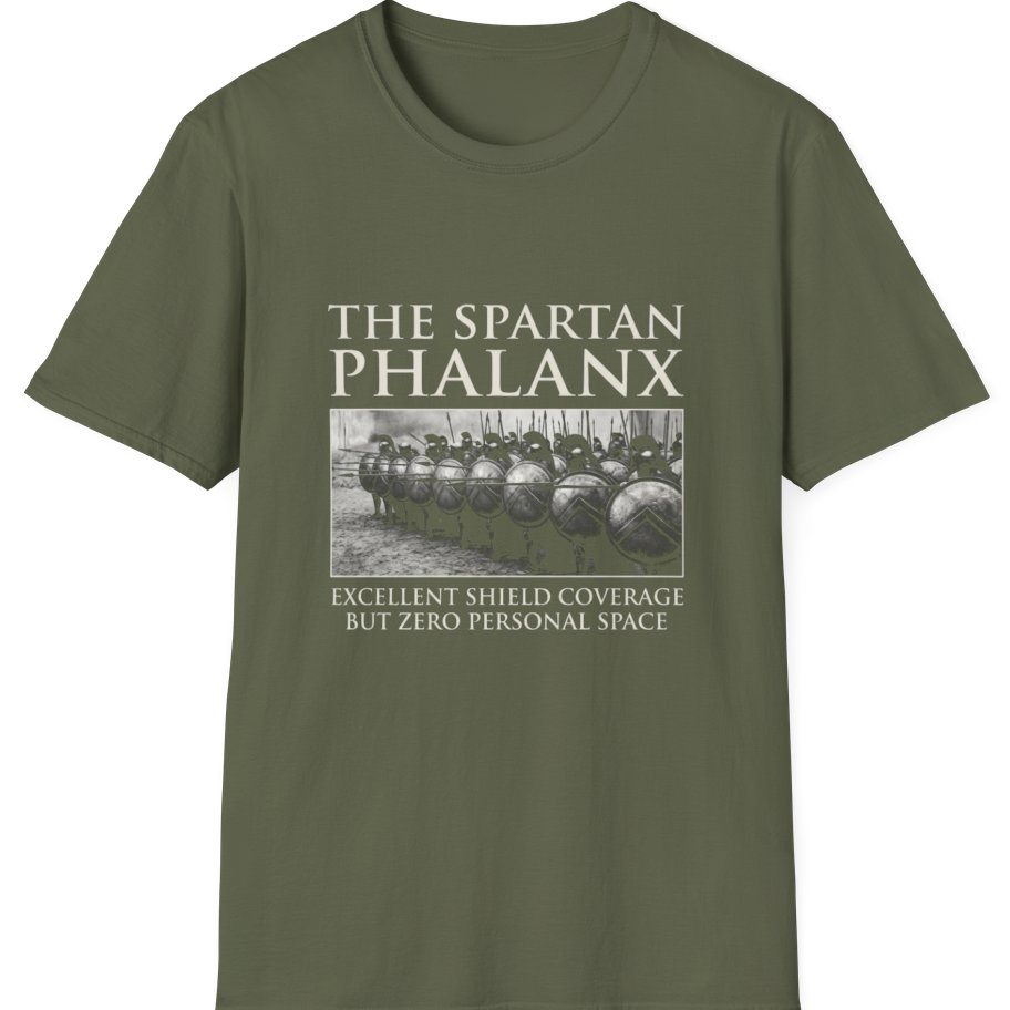 Spartan Phalanx Review T-Shirt - Military Green front