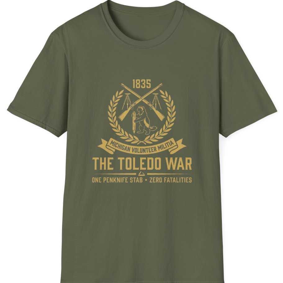 The Toledo War Michigan Volunteer T-Shirt - Military Green front