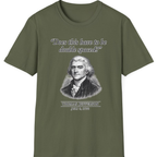 Thomas Jefferson Procrastination Double Spaced T-Shirt - Military Green front