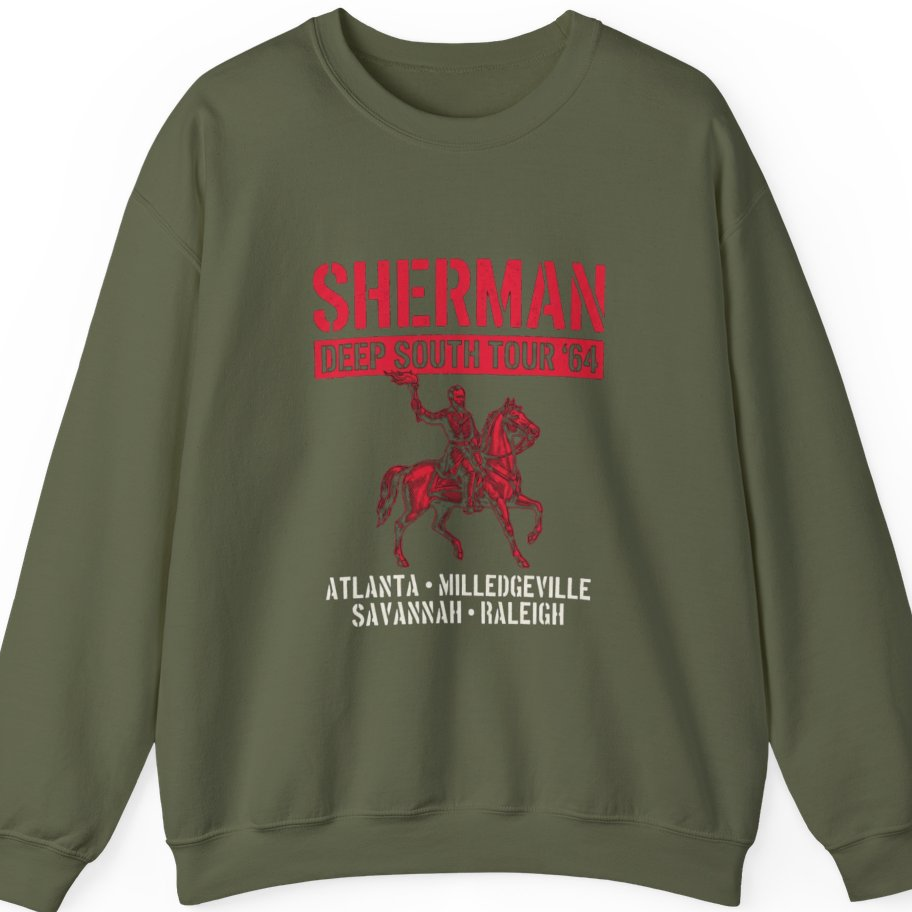 Sherman Deep South Tour Vintage Sweatshirt - Military Green front