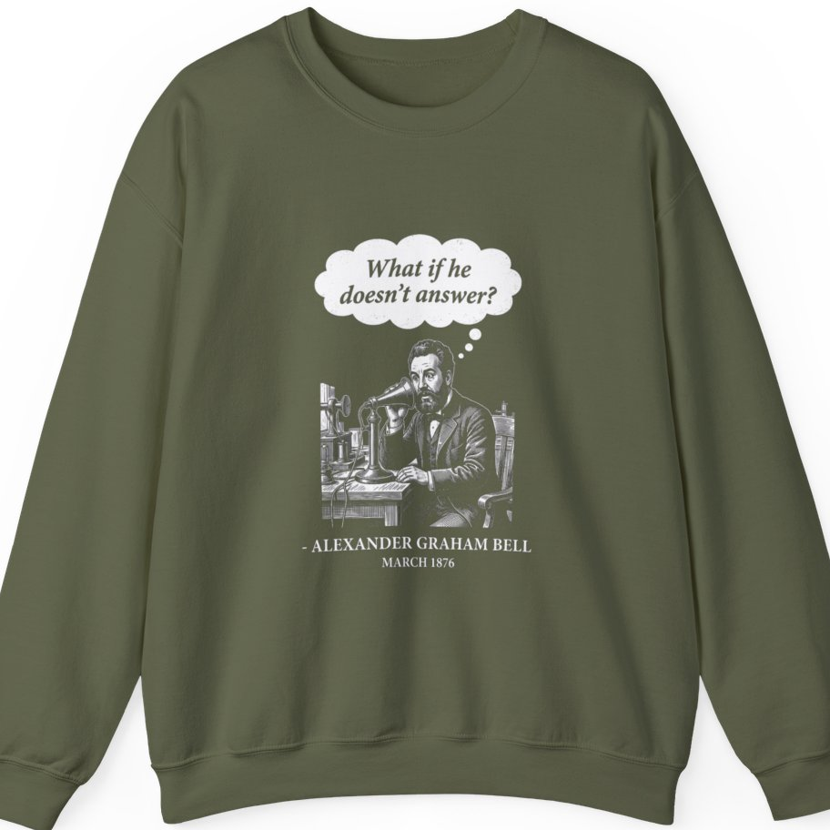 First Phone Call Panic Sweatshirt - Military Green front