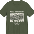 Out of Ammunition Fix Bayonets Premium Tee - Military Green front