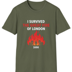 I Survived The Great Fire T-Shirt - Military Green front