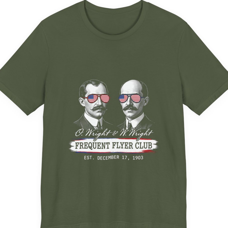Wright Brothers Frequent Flyer Premium Tee - Military Green front