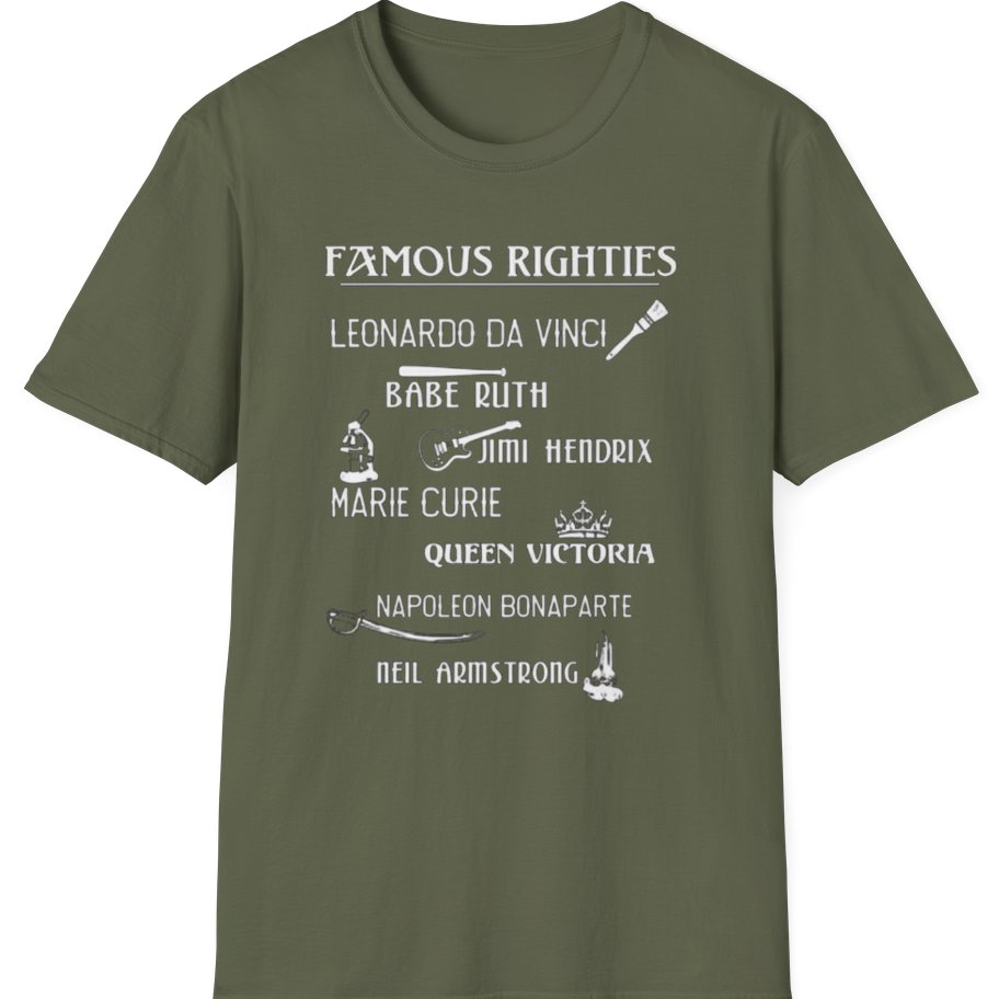 Famous Righties T-Shirt - Military Green front