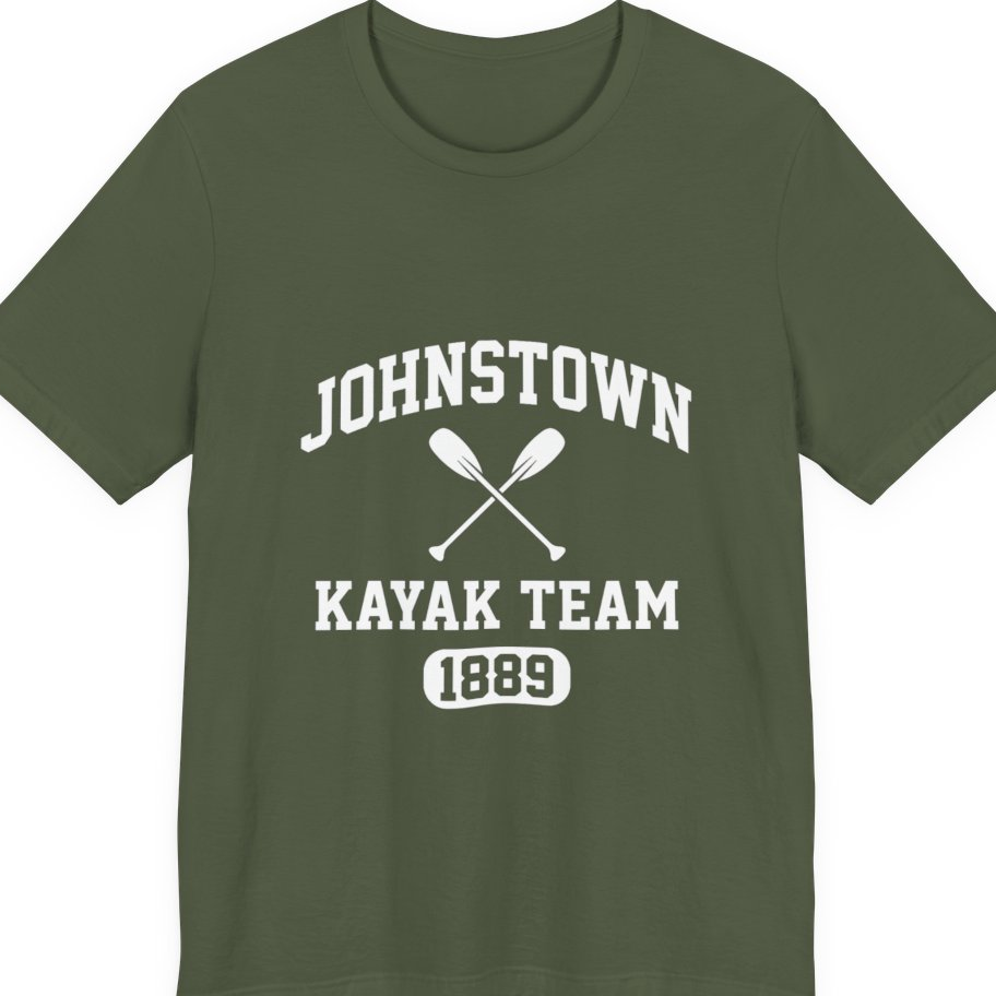 Johnstown Kayak Team Premium Tee - Military Green front