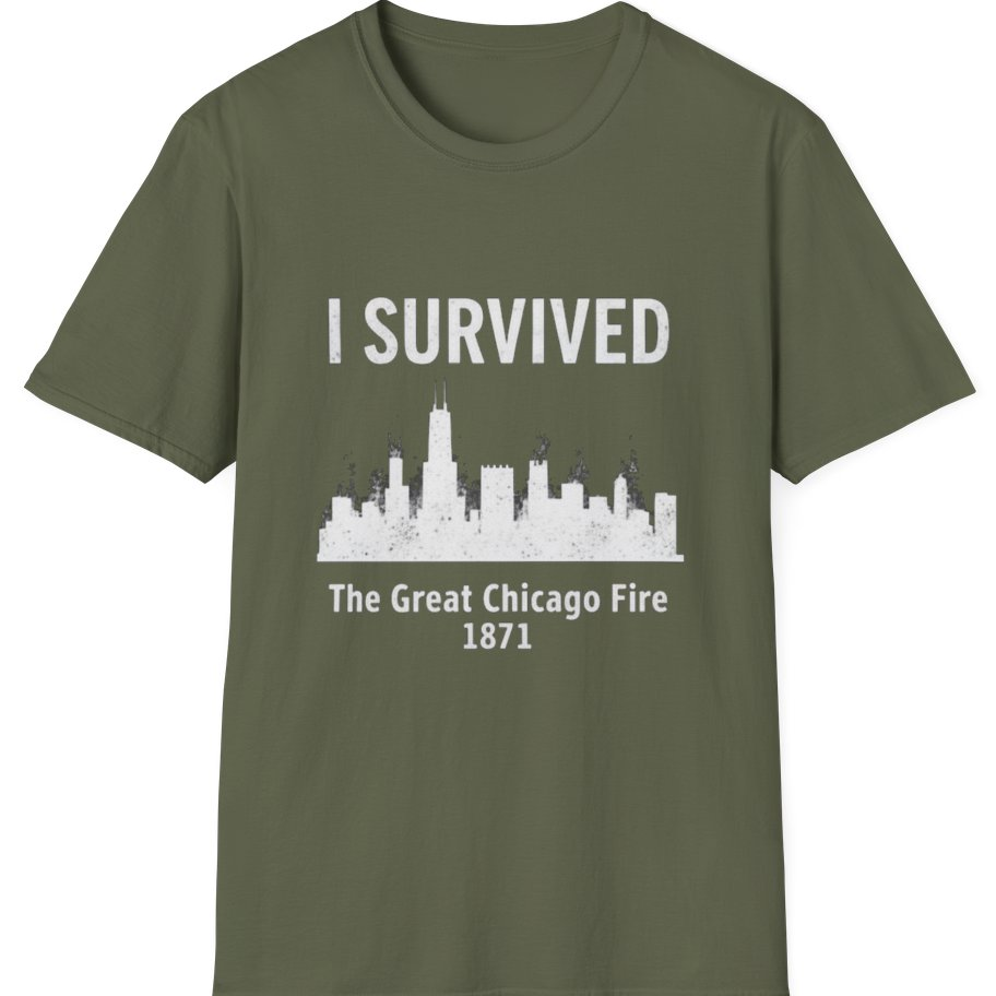 I Survived The Great Chicago T-Shirt - Military Green front