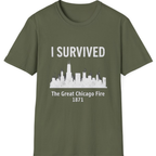 I Survived The Great Chicago T-Shirt - Military Green front