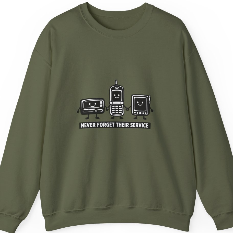Never Forget Their Service Obsolete Sweatshirt - Military Green front