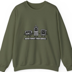 Never Forget Their Service Obsolete Sweatshirt - Military Green front