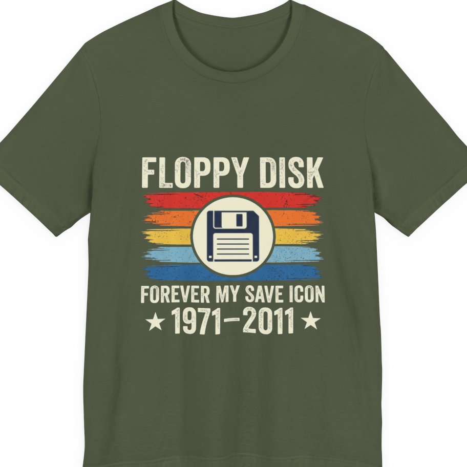 Floppy Disk Memorial Premium Tee - Military Green front