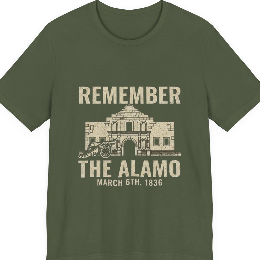 Remember The Alamo March 6Th Premium Tee - Military Green front