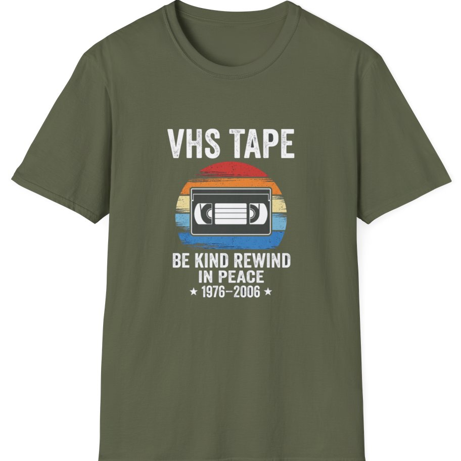 Vhs Tape Memorial T-Shirt - Military Green front