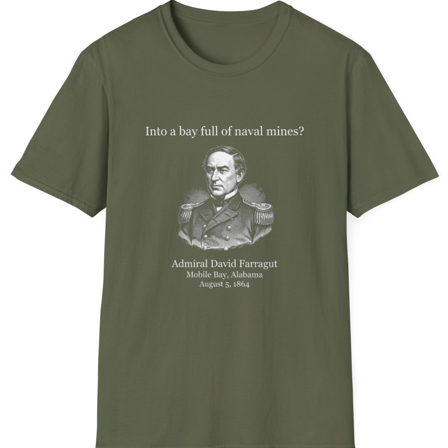 Mobile Bay Minefield T-Shirt - Military Green front