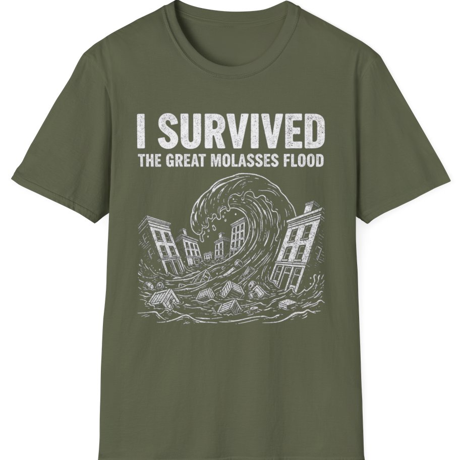 Great Molasses Flood T-Shirt - Military Green front