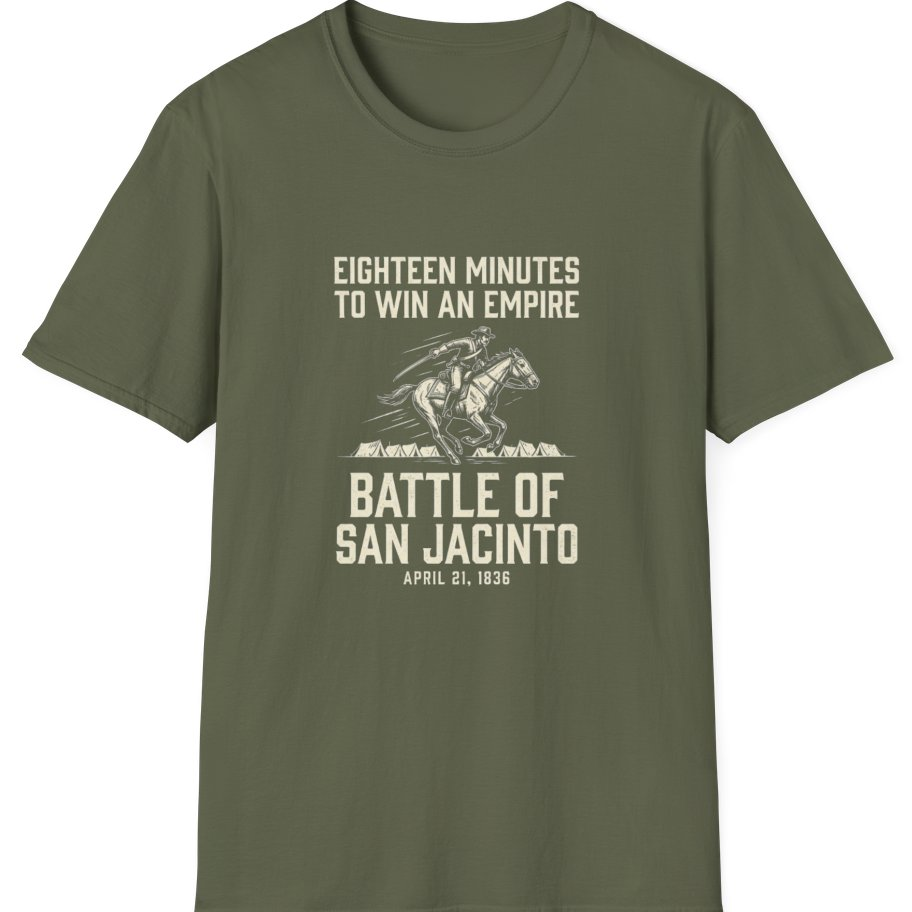 San Jacinto Eighteen Minutes T-Shirt - Military Green front