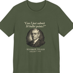 Woodrow Wilson Fourteen Points Procrastination Premium Tee - Military Green front
