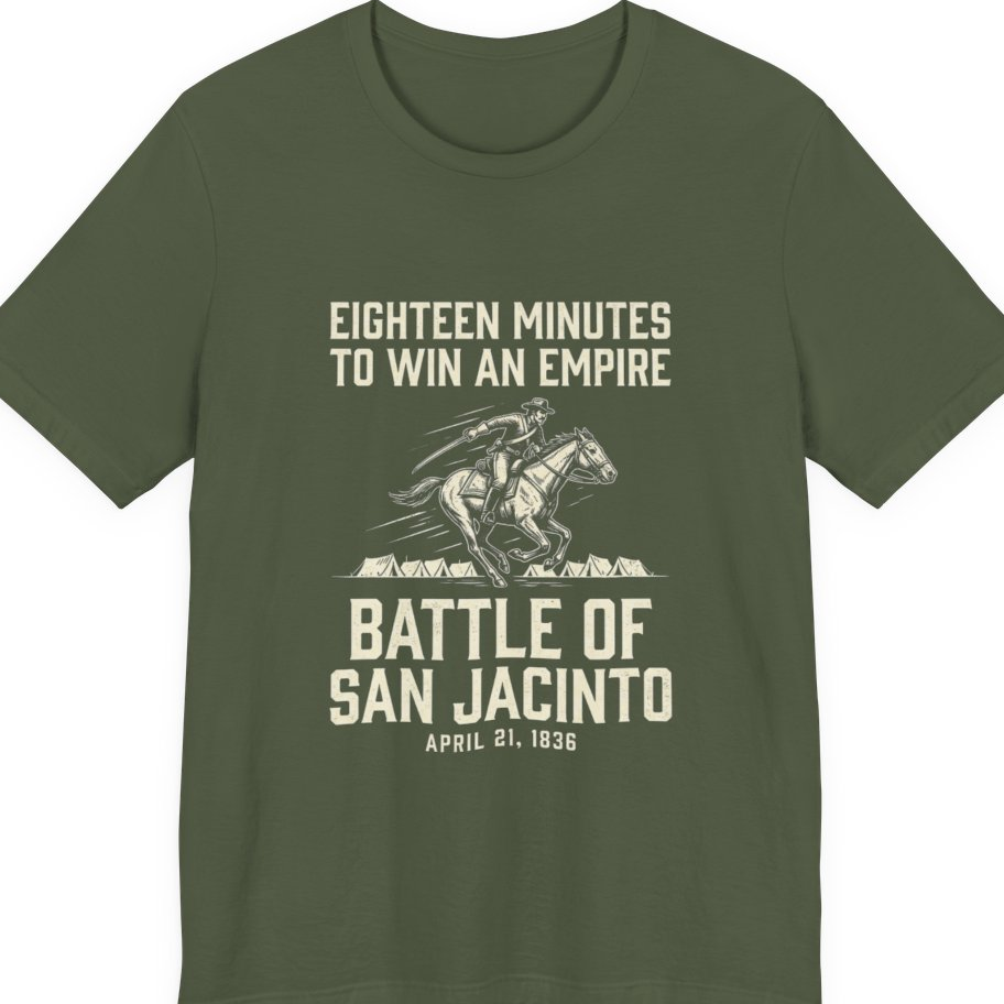 San Jacinto Eighteen Minutes Premium Tee - Military Green front