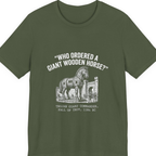 Trojan Horse Deadpan Satire Premium Tee - Military Green front