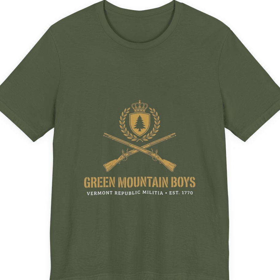 Green Mountain Boys Crest Premium Tee - Military Green front