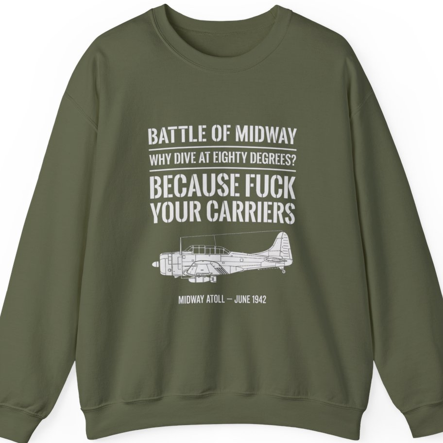 Battle of Midway Sweatshirt - Military Green front