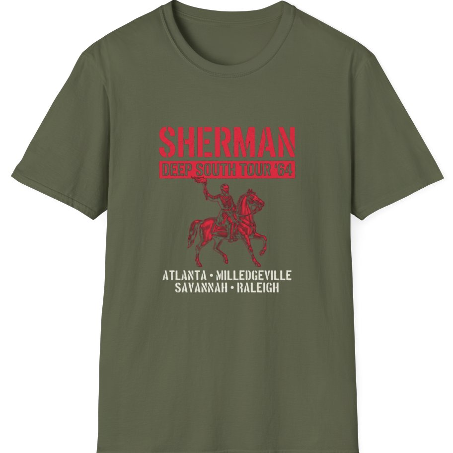 Sherman Deep South Tour Vintage T-Shirt - Military Green front