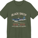 Black Sheep Squadron Crest Premium Tee - Military Green front