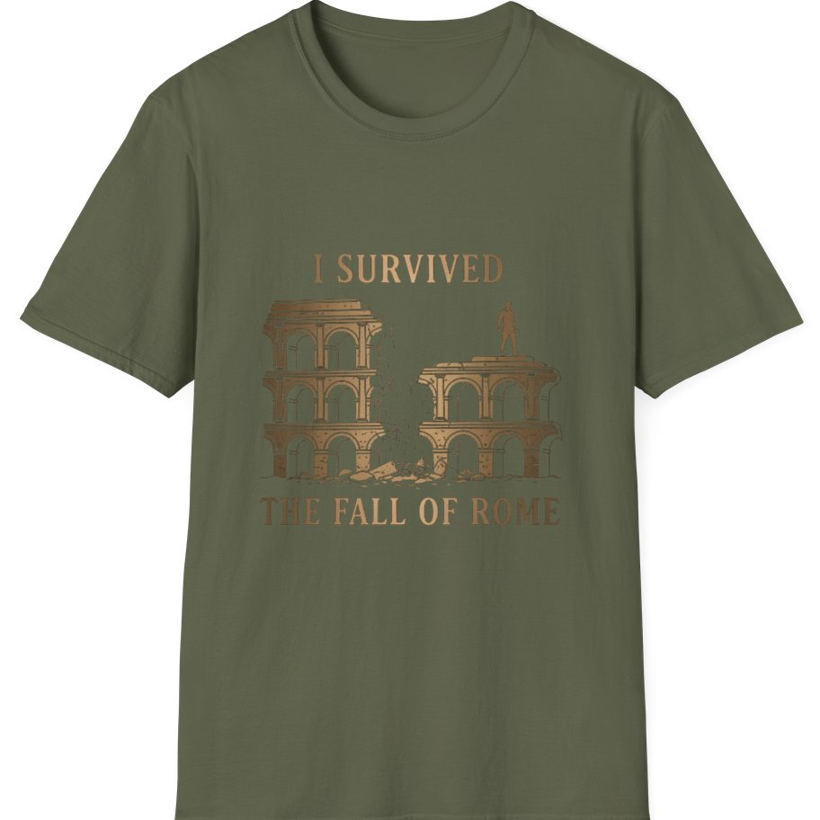 I Survived The Fall of T-Shirt - Military Green front