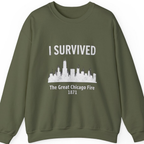 I Survived The Great Chicago Sweatshirt - Military Green front