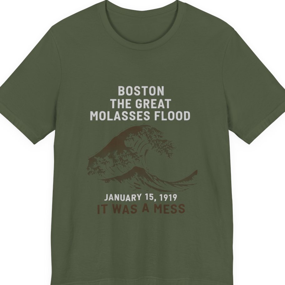 Boston The Great Molasses Flood Premium Tee - Military Green front