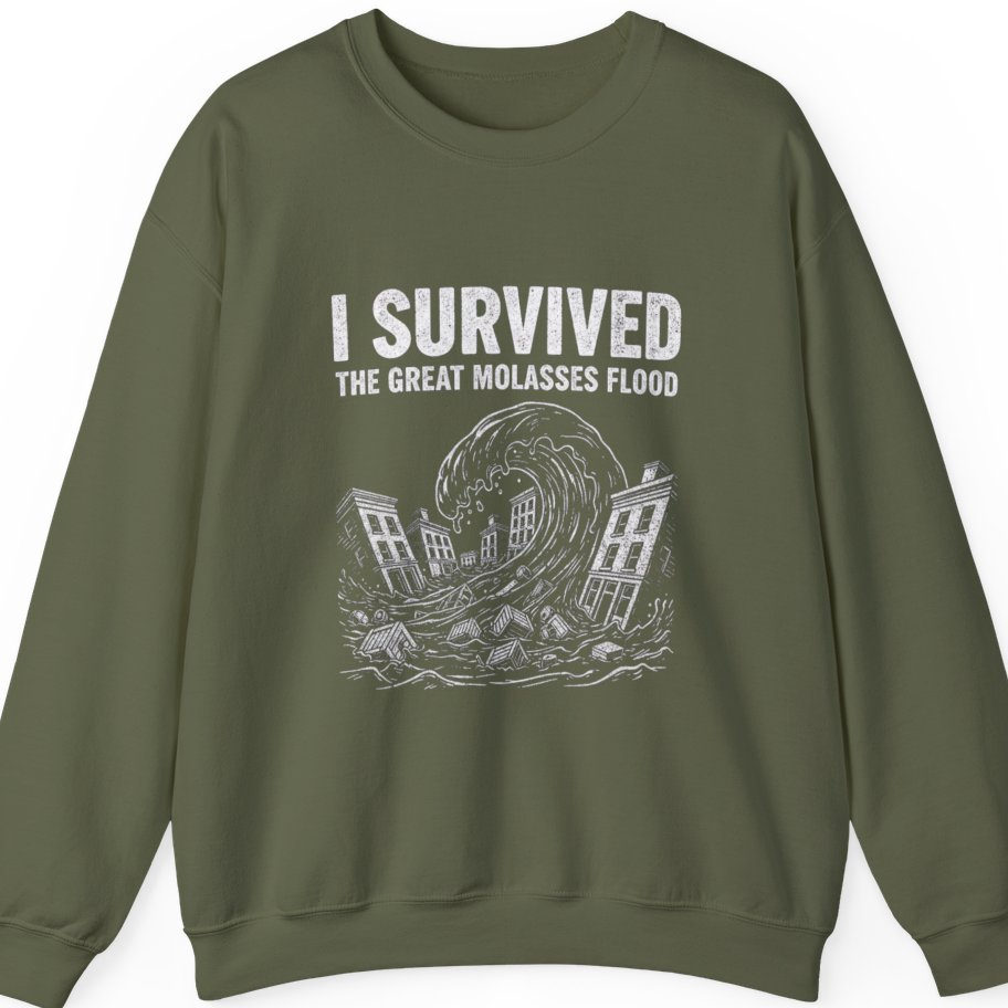 Great Molasses Flood Sweatshirt - Military Green front