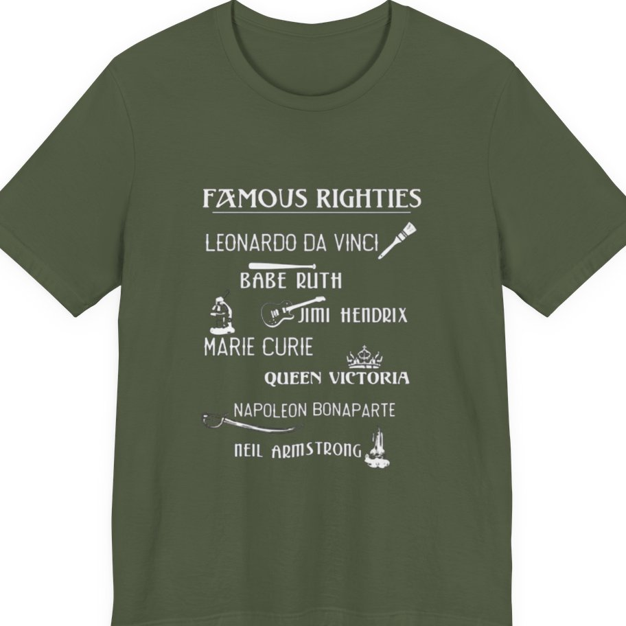 Famous Righties Premium Tee - Military Green front