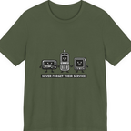Never Forget Their Service Obsolete Premium Tee - Military Green front