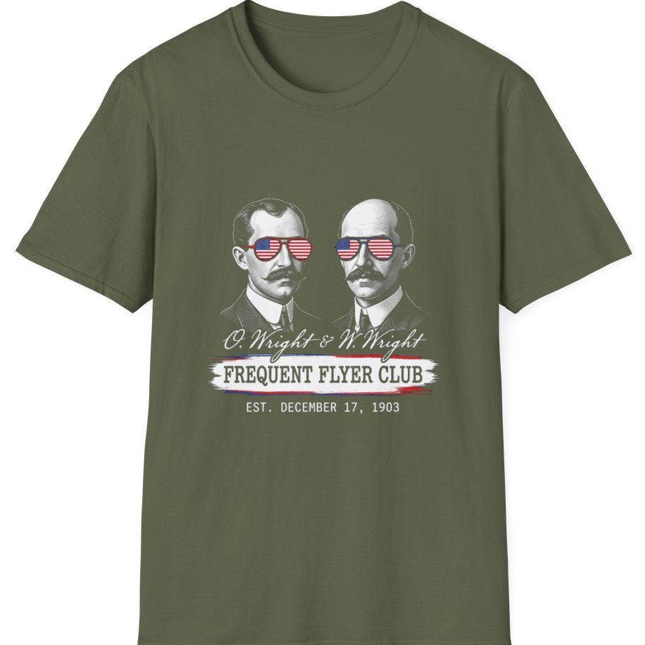 Wright Brothers Frequent Flyer T-Shirt - Military Green front