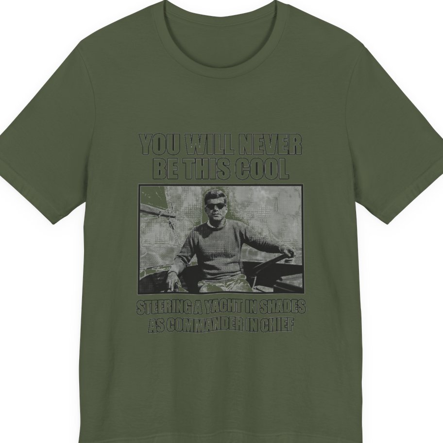 Jfk Yacht Sunglasses Flex Premium Tee - Military Green front