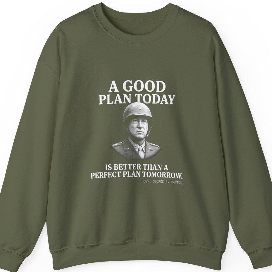 Patton Good Plan Sweatshirt - Military Green front