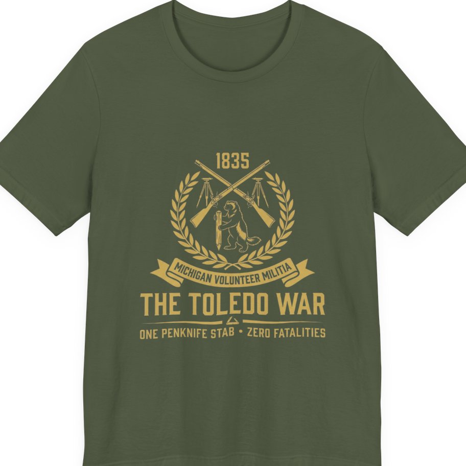 The Toledo War Michigan Volunteer Premium Tee - Military Green front
