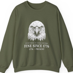 Stressed Eagle Fine Since T-Shirt - Military Green front