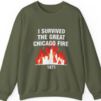 Great Chicago Fire Classic Sweatshirt - Military Green front
