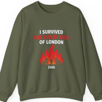 I Survived The Great Fire Sweatshirt - Military Green front