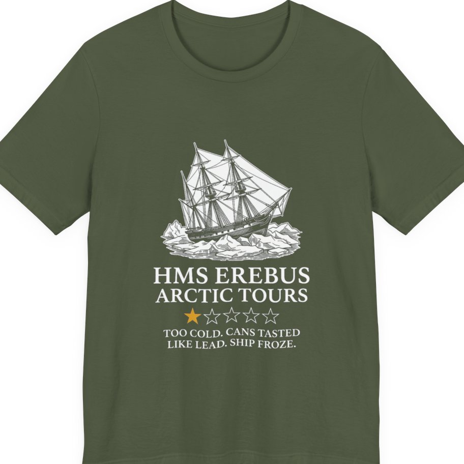 Hms Erebus Arctic Tours Premium Tee - Military Green front