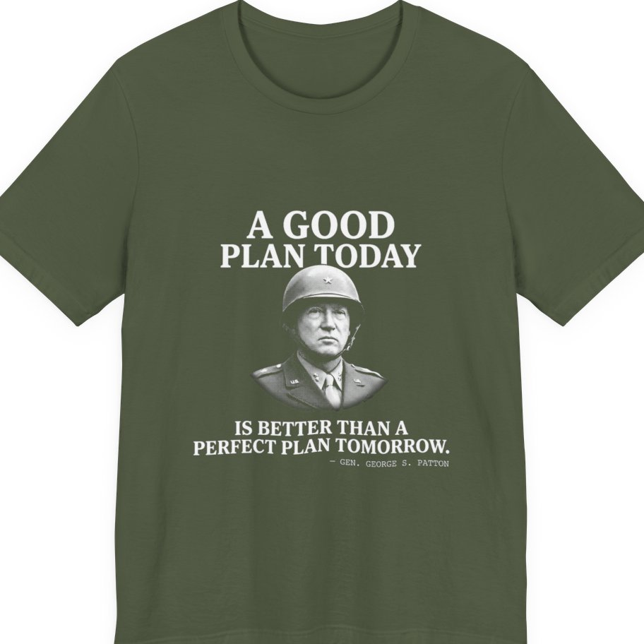 Patton Good Plan Premium Tee - Military Green front