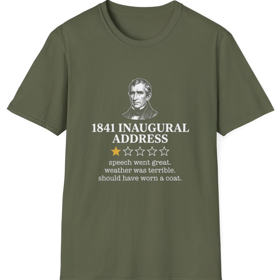 Inaugural Address Review T-Shirt - Military Green front